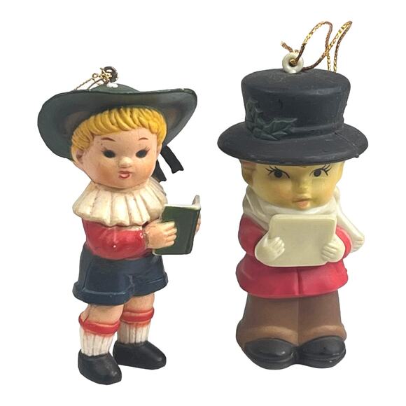 Bradford Novelty Other - Bradford Novelty Alpine Singer & Choir Boy 3" Plastic Christmas Ornaments 80s